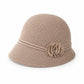 Woven Cloche Sun Hat with Floral Accent and Short Brim