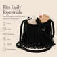 Fringe Crossbody Bag Black Suede Look Boho Shoulder Purse with Braided Strap