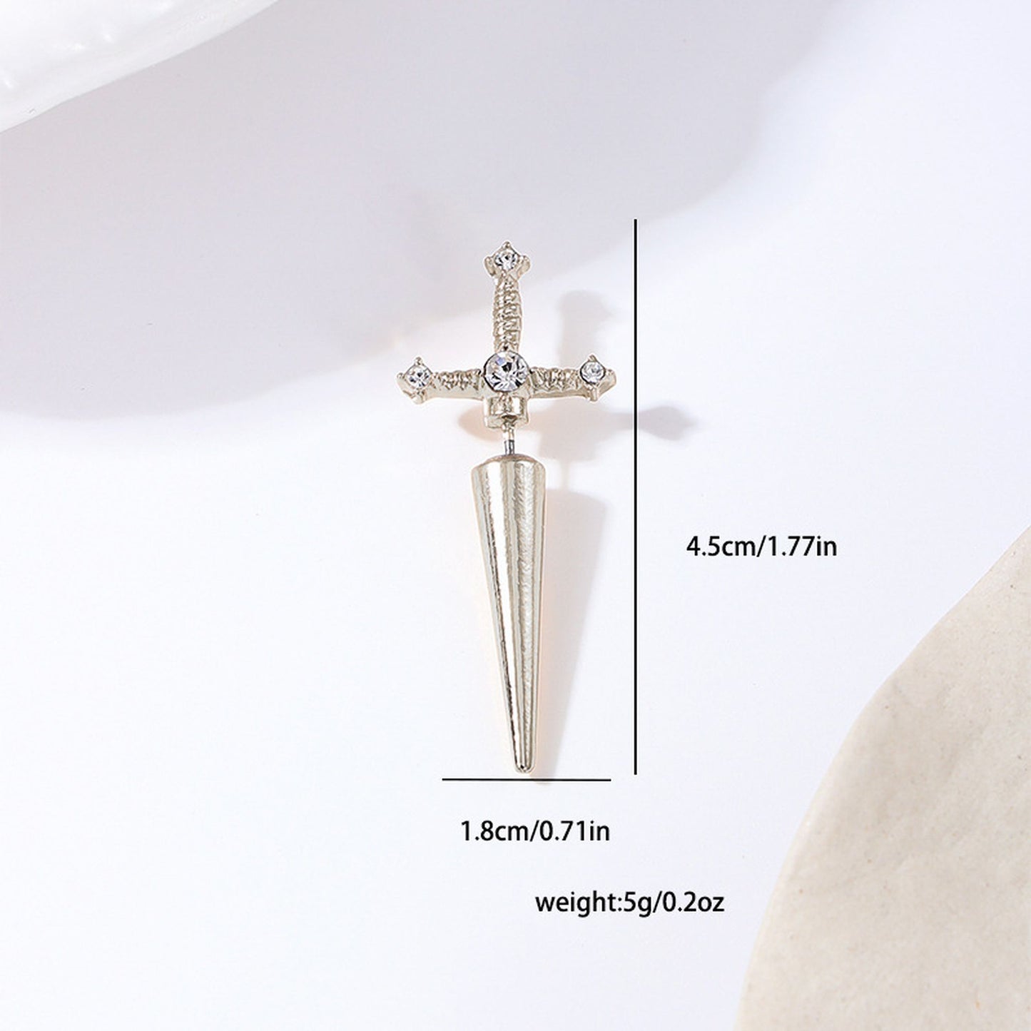 Women's Swords Drop Earrings with Crystals