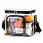 Clear PVC Lunch Tote Bag with Front Zipper Pocket, Top Handle and Removable Shoulder Strap
