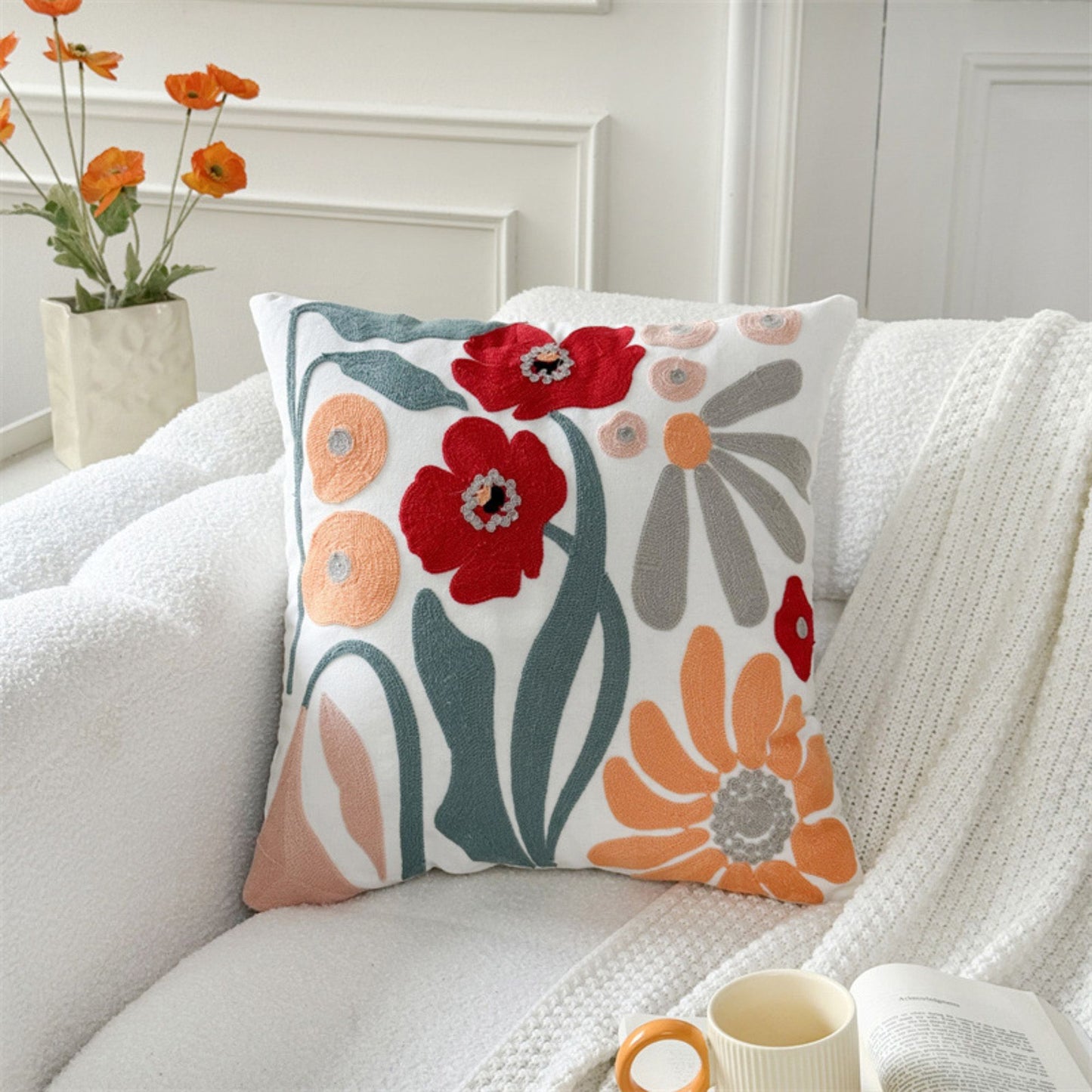 17.7*17.7in Canvas Throw Pillow Decorative Cushion for Home