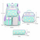 3pc Daisy Print School Backpack Lunch Bag Pencil Case Set