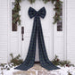 Large Plaid Christmas Bow with Long Ribbon Tails