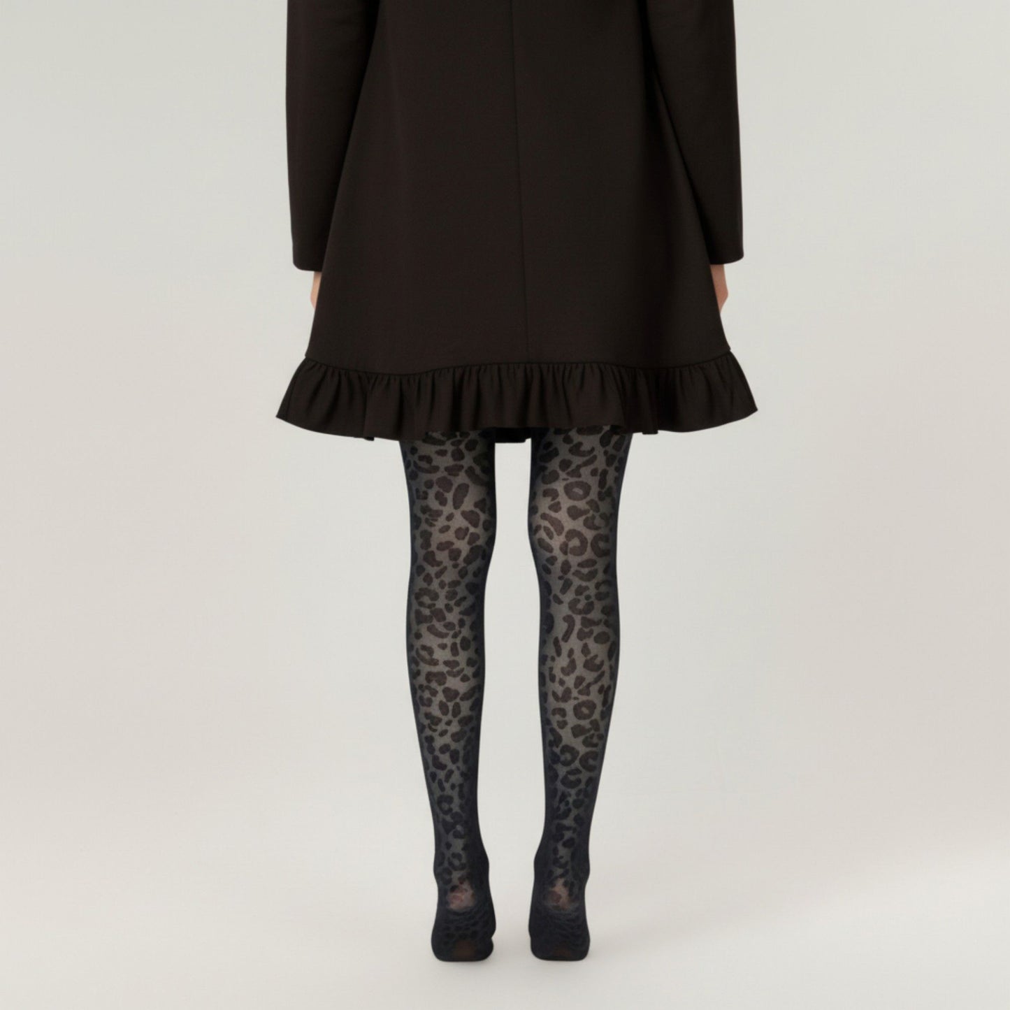 2pcs Women's Full Length Tights with Leopard Print Pattern and Soft Stretch Fit for Bold Textured Feminine Legwear Styling