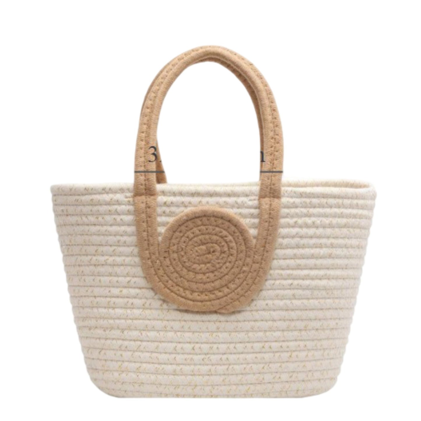 Woven Cotton Rope Handbag Open Top Handbag for Casual and Everyday Use