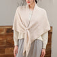 Soft Solid Knit Scarf with Draped Shape, Smooth Textured Finish, and Versatile Wrap Styling Design 68.5x45.5x28.5in