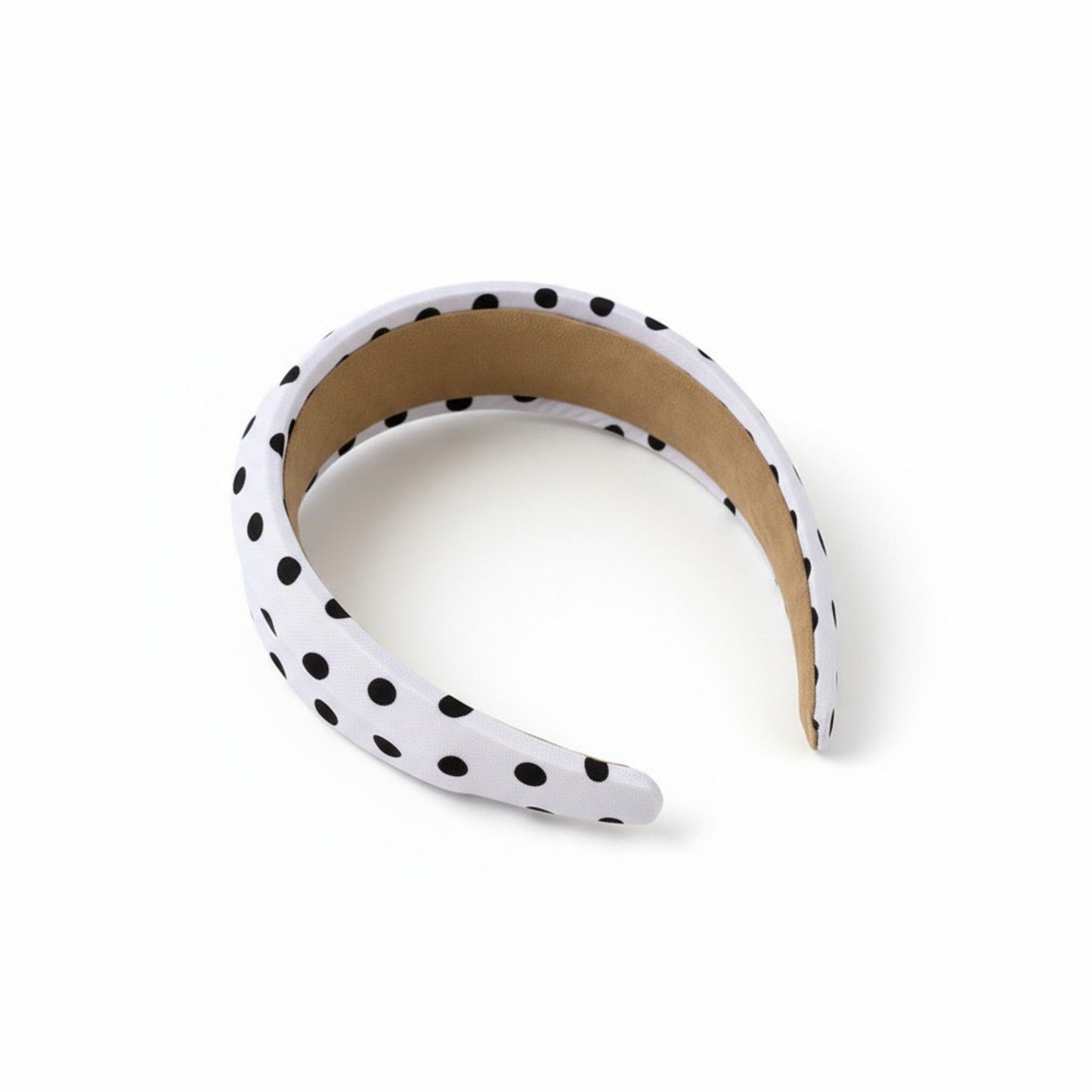 2pcs Polka Dot Padded Headband with Smooth Fabric Finish and Retro Style
