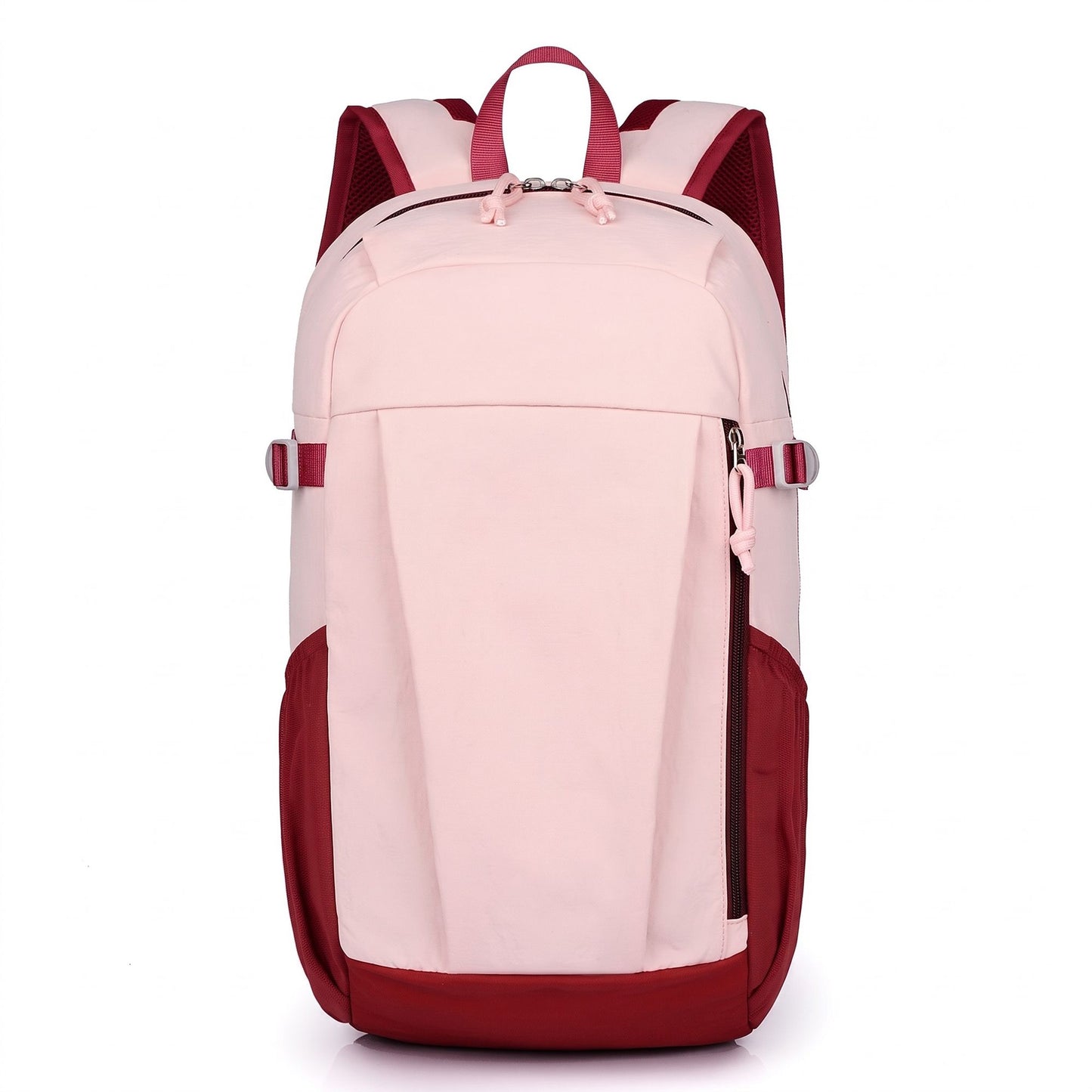 Everyday Backpack with Front Zip Pocket Side Mesh Pockets Padded Straps Top Hle