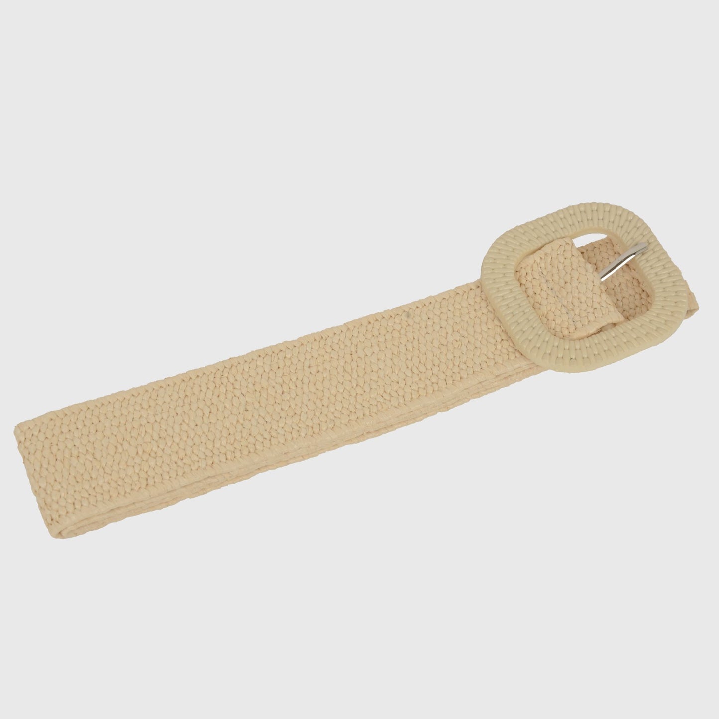Elegant Straw Belt with Matching Woven Buckle