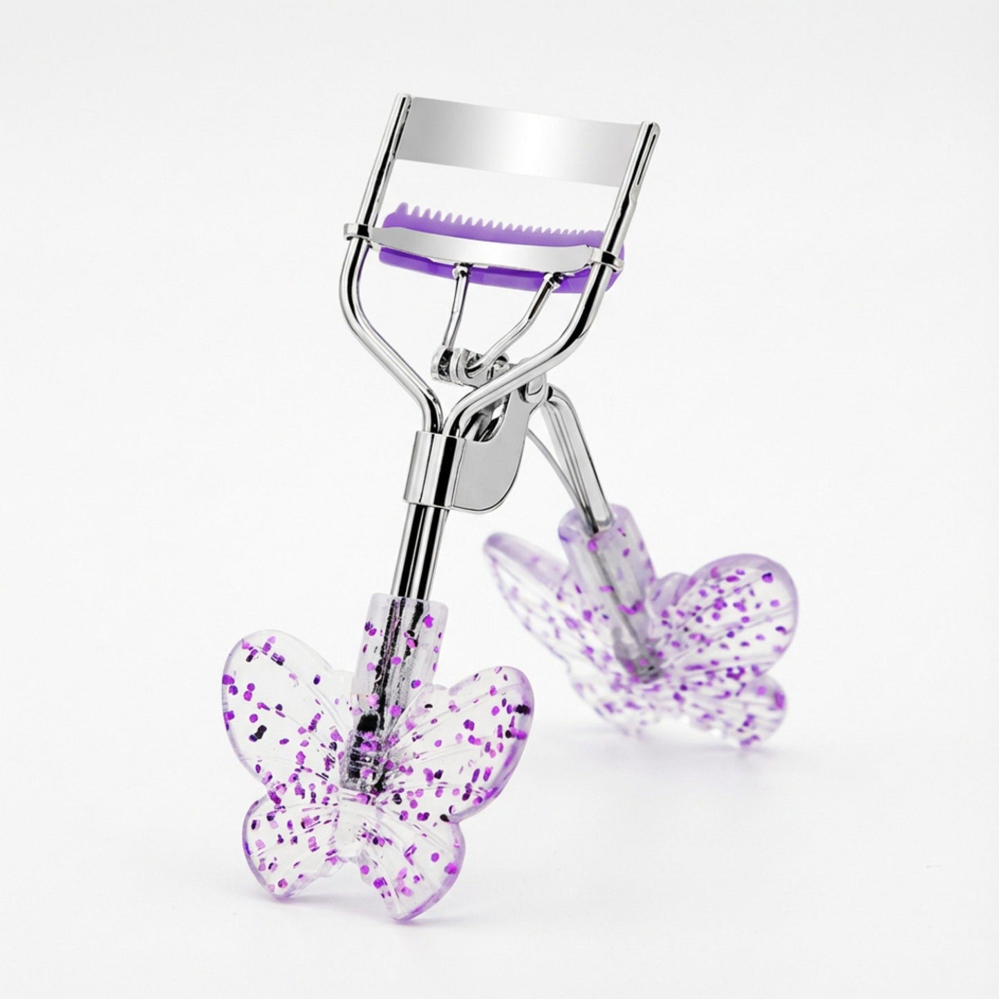 2-Piece Eyelash Curler Set with Butterfly Handle Design for Natural Lash Lift and Eye Makeup Prep
