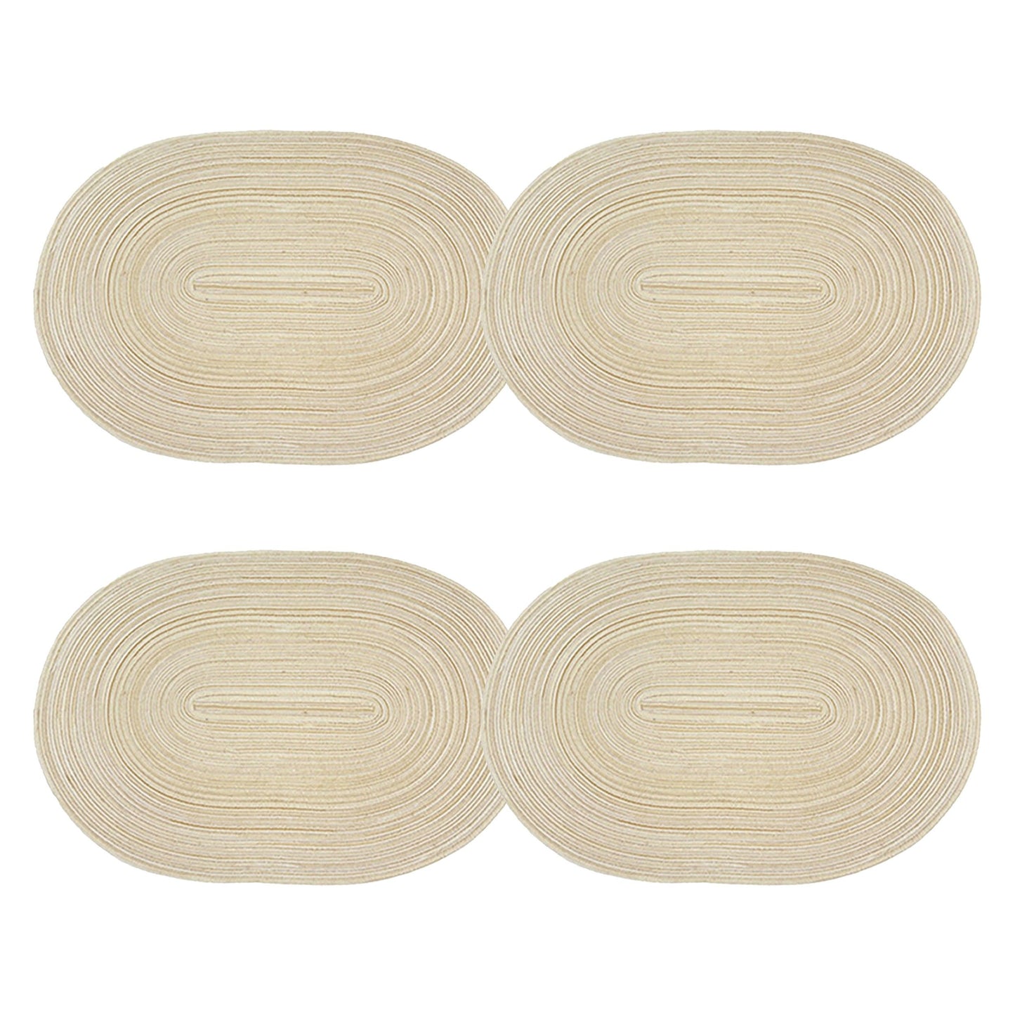 4 Piece Oval Braided Placemats Woven Heat Resistant Dining Table Mats Washable Kitchen Place Mats