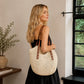 Woven Straw Tote Bag Large Capacity Shoulder Handbag Vacation Beach Everyday Carryall