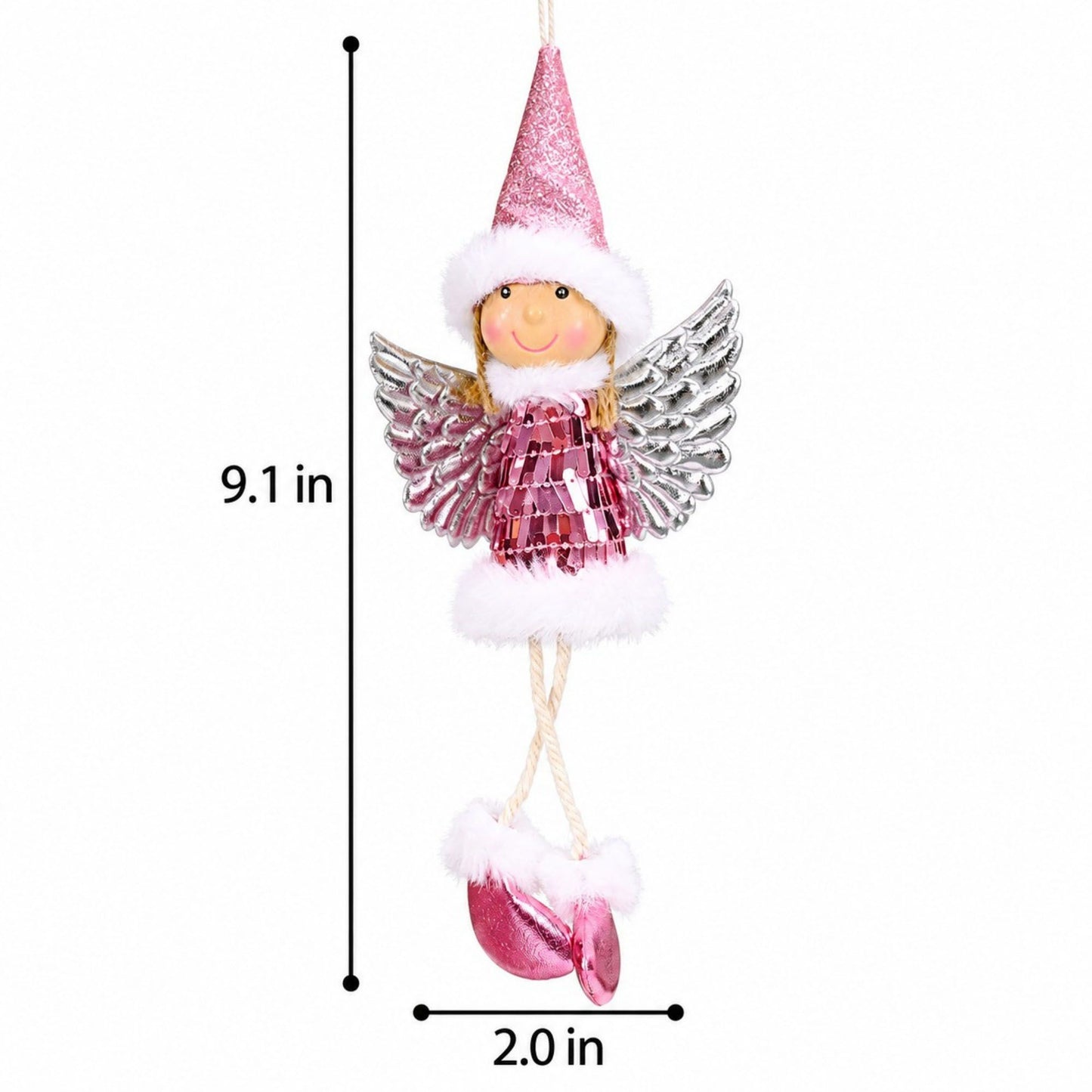 2pk Sequin Angel Christmas Tree Ornaments