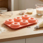 2-Piece Silicone Donut Baking Mold with 6 Round Ring Cavities