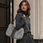 Faux Fur Shoulder Bag Vintage Belted Underarm Bag