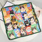 Square Cat Print Silk Feel Satin Scarf Cute Animal Neck Wrap 27.5 Inch