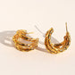 Hollow Out Hoop Earrings - 2.5cm Diameter Hoops
