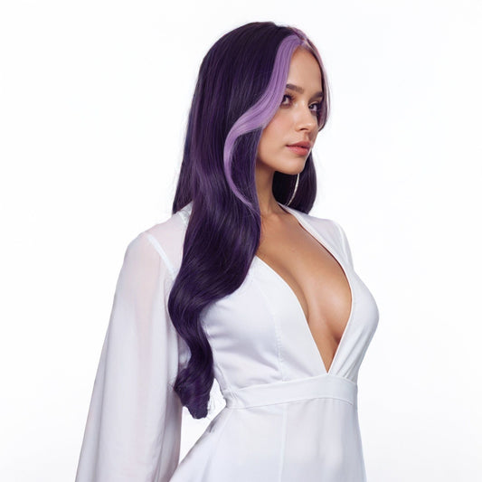 Long Wavy Wigs 27 Inch Middle Part Curly Wig for Daily Party Use