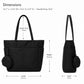 Large Capacity Tote Bag with Zip Closure Spacious Shoulder Bag Lightweight Daily Bag