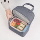 Double Compartment Insulated Lunch Bag with Top Handle and Zipper Closure