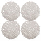 4 Piece Round Lace Placemat Set Metallic PVC Decorative Heat Resistant Table Mats