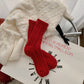 3-Pair Plush Cable Knit Socks Set with Soft Cozy Texture, Stretchy Knit Fit, and Warm Ribbed Detailing