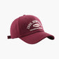 Cotton Baseball Cap with Embroidered Lettering Adjustable Strap Back