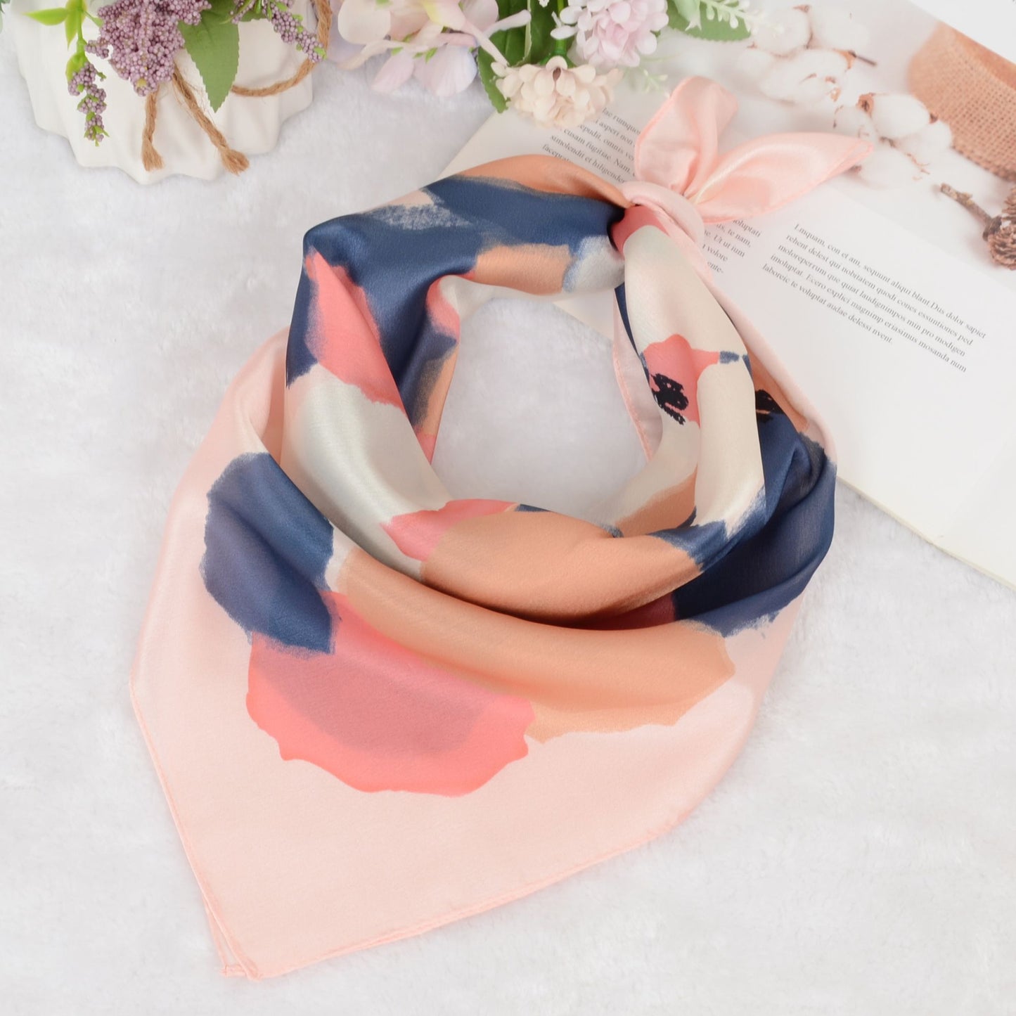 Silk Feeling Hair Scarf Small Square Satin Head Scarf