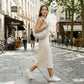 Polka Dot Ruched Shoulder Bag with Soft Slouchy Shape