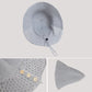 Crochet Bucket Hat with Adjustable Chin Strap and Back Button Eyelet Panel for Sun Protection