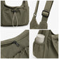 Crossbody Hobo Shoulder Bag with Adjustable Strap Zip Closure and Side Pockets
