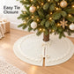 Cable Knit Christmas Tree Skirt with Bow Tie Closure