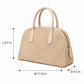Faux Suede Satchel Bag with Double Handles Zip Closure and Interior Pockets