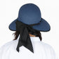 Women's Wide Brim Straw Hat with Braided Band and Contrast Bow Detail