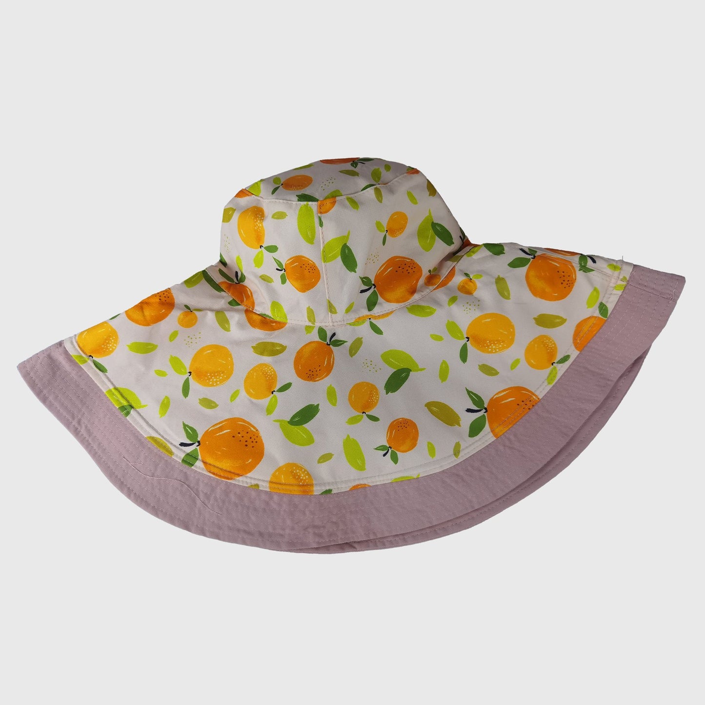 Women's Reversible Wide - Brim Sun Hat with Fruit Pattern Lining