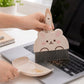 2-Piece Mini Dustpan and Brush Set with Animal Face Design for Tabletop Cleaning