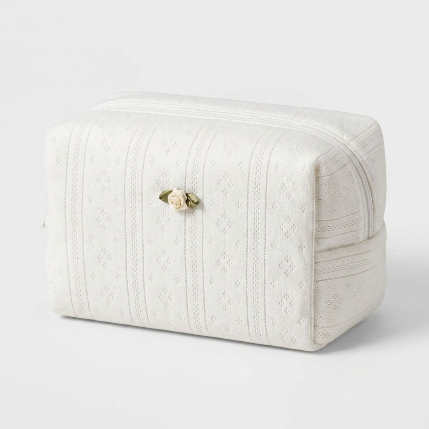 Knit Makeup Bag Large Capacity Cosmetic Pouch Travel Toiletry Organizer
