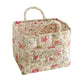 Fabric Storage Basket Quilted Cotton Organizer Bin with Floral Print Decorative Storage