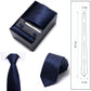 Men's Diamond Grid Pattern Tie Gift Set Necktie Pocket Square Cufflinks Tie Clip Formal Accessory Set