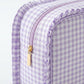 Ruffle Trim Travel Makeup Bag with Zipper Closure