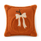 Textured Pumpkin Bow Decorative Throw Pillow Cover for Sofa Bed Chair Fall Decor