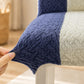 Two Tone Stretch Dining Chair Cover with Textured Jacquard Design