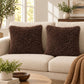 2 Pack Shaggy Faux Fur Throw Pillow Covers 18 x 18 Inch for Couch Sofa and Bed