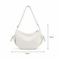 Crescent Crossbody Shoulder Bag with Side Pockets and Adjustable Strap