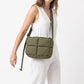 Grid Quilt Padded Rectangular Crossbody Bag with Adjustable Slim Shoulder Strap 9.8x7.9x3.5