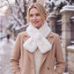 Soft Plush Faux Fur Scarf with Pull Through Design Winter Neck Wrap 31.5*4.7 Inches