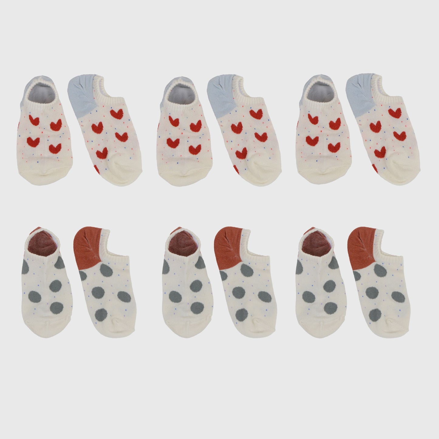 Charming No Show Socks Seamless Toe Cotton 6Pk