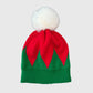 Christmas Beanie Knit Hat with Faux Fur Pom-Pom for Holiday Winter Warmth