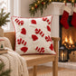 Christmas Santa Hat and Mitten Tufted Throw Pillow Cover