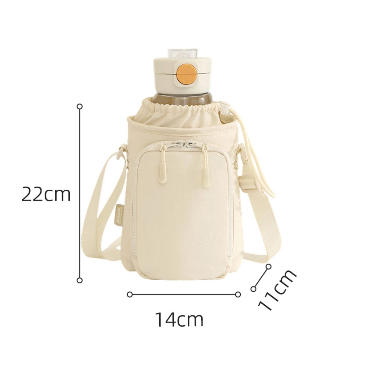 Water Bottle Carrier Bag with Phone Pocket Adjustable Crossbody Strap for Walking Travel